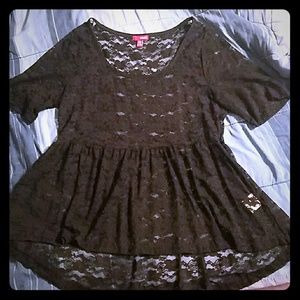 Black Lace Babydoll Top